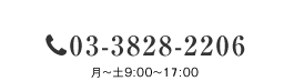 03-3828-2206 9:00~16:00
